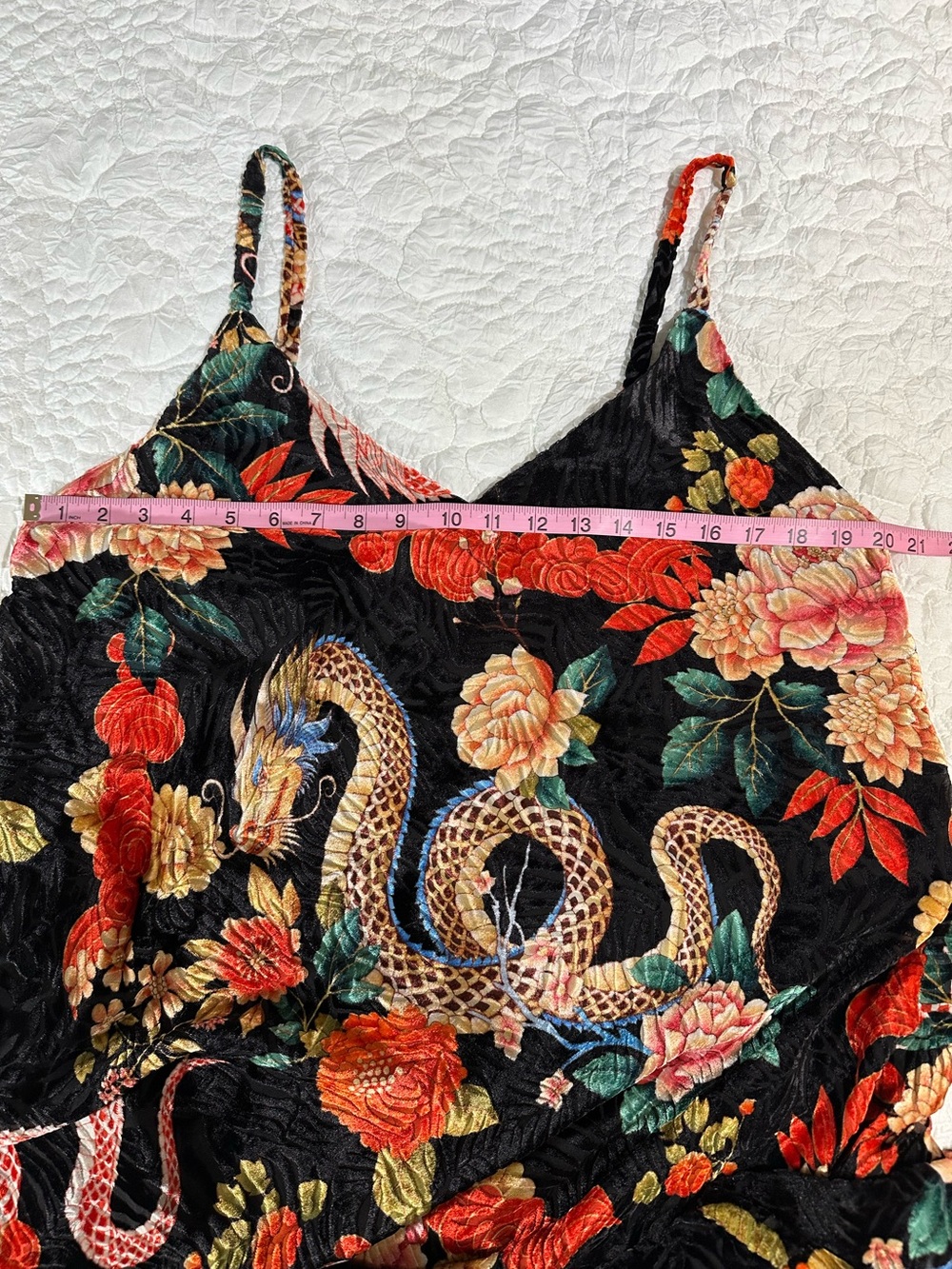 FARM RIO Kanako V-Neck Spaghetti Strap Maxi Dress Burnout Velvet Floral Sz M NWT - Picture 9 of 16